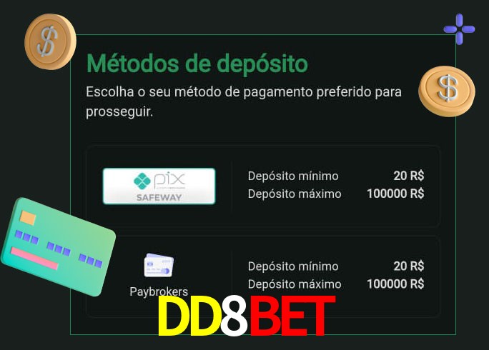 O cassino DD8Bet oferece uma grande variedade de métodos de pagamento